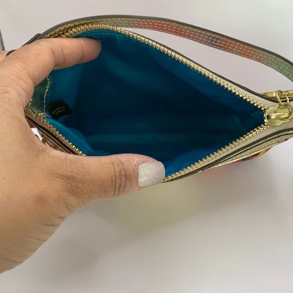 Coach Poppy Pop Brass Multicolor Colorful Pattern Clutch - Picture 2 of 3